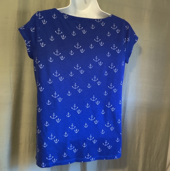 🗺️ Liz Claiborne Anchors Away, Nautical Ocean Side Blue, SMALL Cotton & Modal - Picture 6 of 7